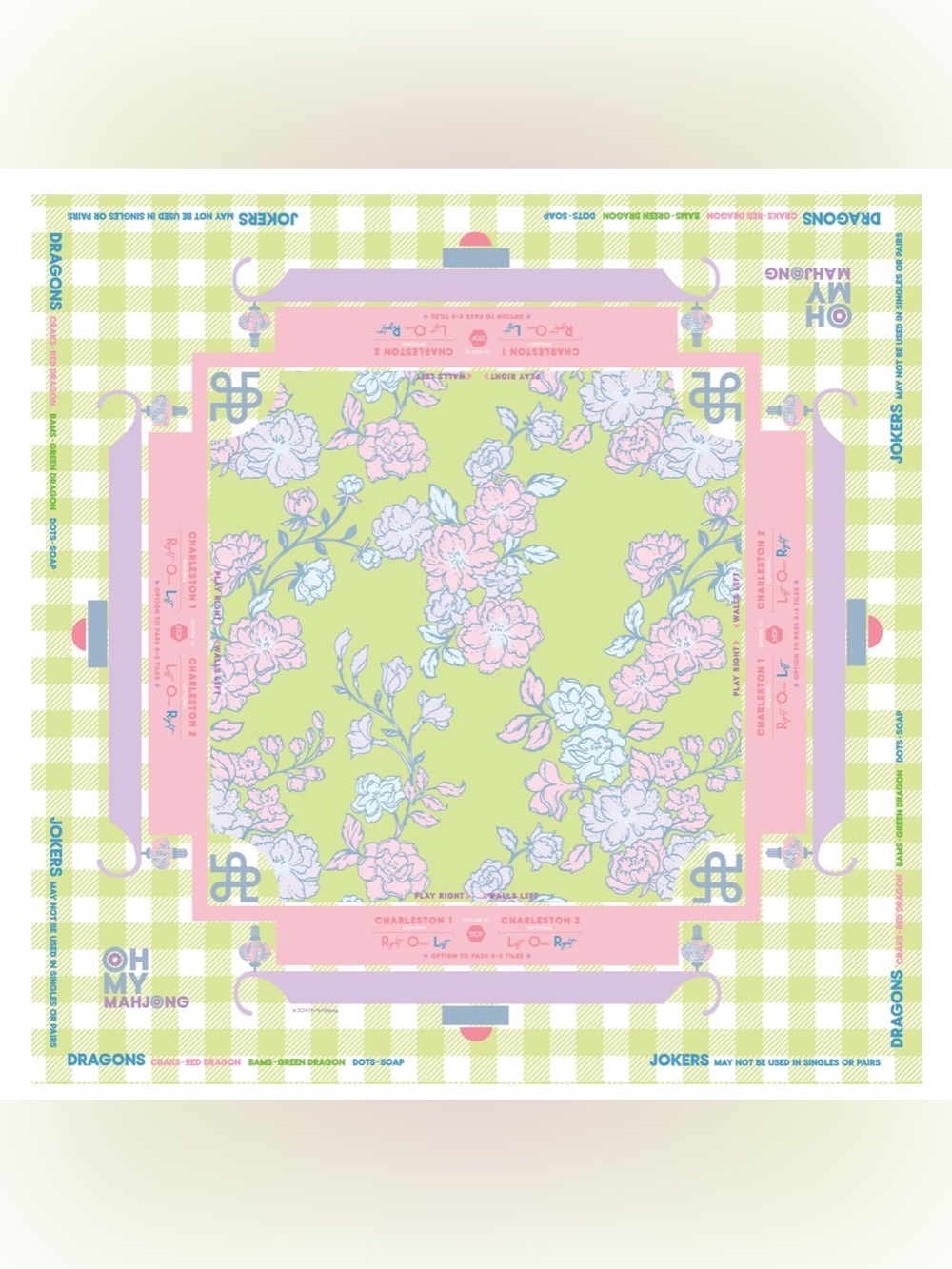 🌷 NWT Authentic OH MY MAHJONG mat “Garden Party”
